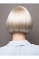 Platinum Blonde Short Straight Bob Realistic Capless Wigs