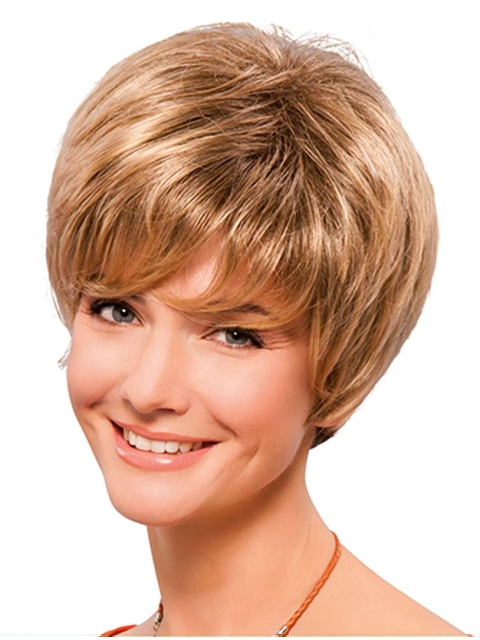 Synthetic 8" Straight Short Blonde Classic Wigs