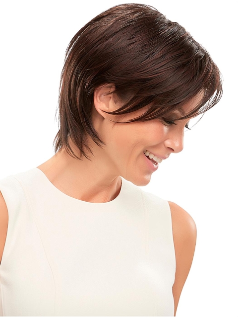 Synthetic Layered Auburn Straight 8" Short Wig