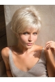 Capless Straight 4" Platinum Blonde Synthetic Short Wigs