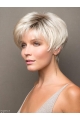 Capless Straight 4" Platinum Blonde Synthetic Short Wigs