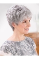 8" Short Straight Fashion Lace Front Grey Wigs