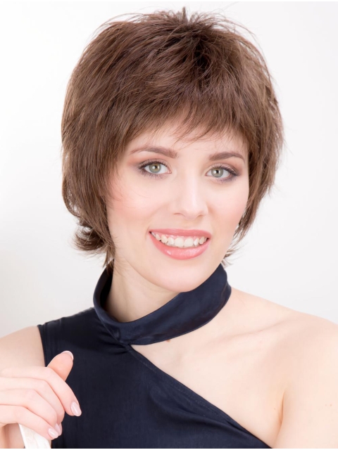 Monofilament Synthetic Straight 8" Short Wigs