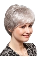 8" Short Straight Ideal 100% Hand-tied Grey Wigs