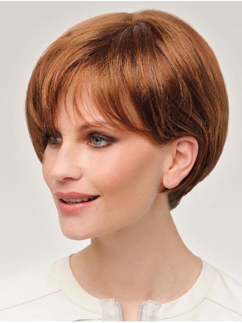 Popular 8" Short Straight Auburn Bob Wigs