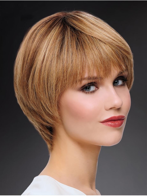 100% Hand-tied 8" High Quality Blonde Bobs Human Hair Wigs