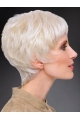 8" Short Straight Great 100% Hand-tied Grey Wigs