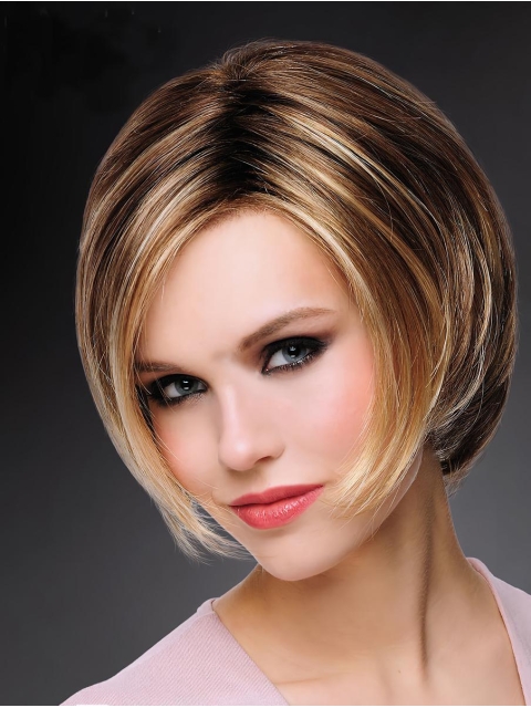 Exquisite 8" Short Straight Blonde Bob Wigs