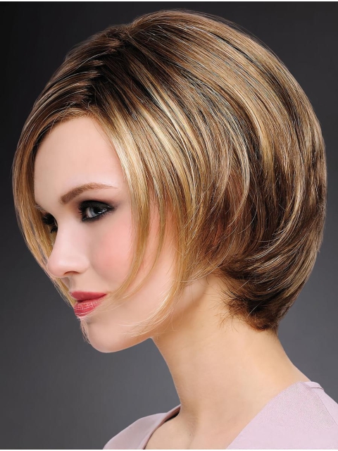 Exquisite 8" Short Straight Blonde Bob Wigs