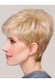 Blonde Straight Monofilament Fashionable Boycuts Synthetic Wigs