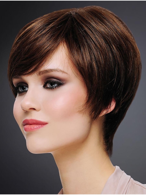 Style 8" Short Straight Brown Bob Wigs