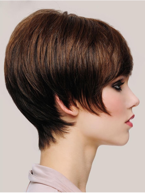 Style 8" Short Straight Brown Bob Wigs