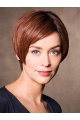 Suitable 8" Short Straight Auburn Bob Wigs