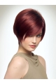 Red 8" Boycuts Style Capless Synthetic Wigs