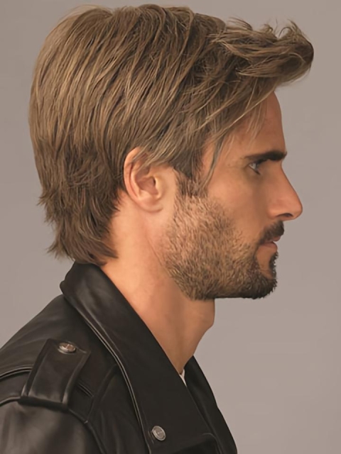 New Arrival 8" Straight Brown Classic Men Wigs