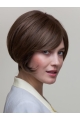 8" Short Brown Straight Natural Bob Wigs