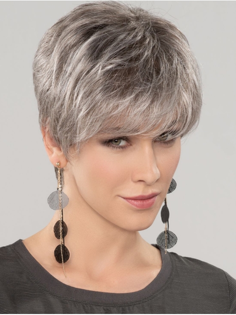 Straight Short 8" 100% Hand-tied Good Grey Wigs