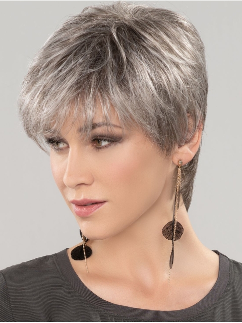 Straight Short 8" 100% Hand-tied Good Grey Wigs