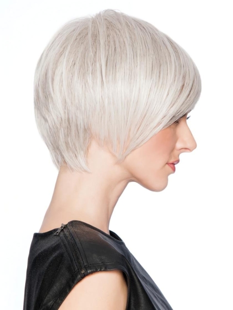 Capless Straight Grey Short Synthetic Wigs