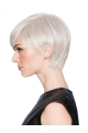 Capless Straight Grey Short Synthetic Wigs