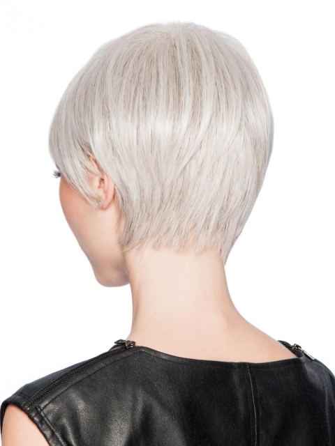 Capless Straight Grey Short Synthetic Wigs