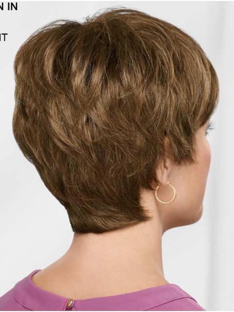 Brown 8" Boycuts Flexibility Capless Synthetic Wigs