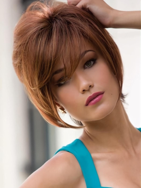 Capless 9" Women'S Short Straight Synthetic Hair Wigs