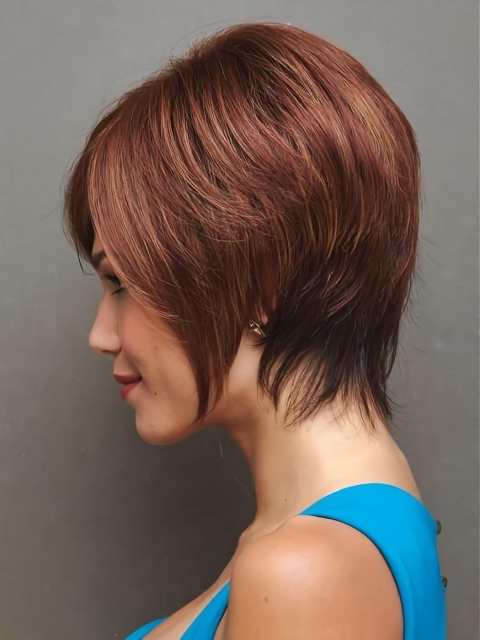 Capless 9" Women'S Short Straight Synthetic Hair Wigs