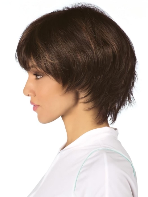 Short Monofilament Synthetic Mono Synthetic Wigs For White Women