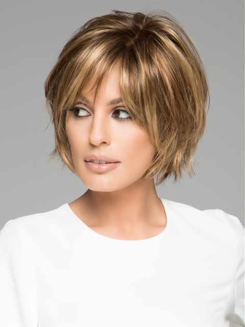 Straight Brown Short 6" Synthetic Lace Wigs