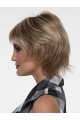 8" Straight Blonde Monofilament Wig With Bangs