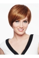 Straight Copper With Bangs 6" Synthetic Capless Wigs