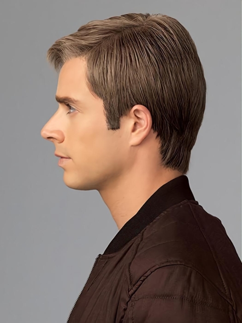 4" Straight Blonde Monofilament Men Wig