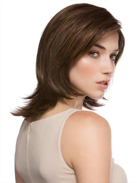 Fabulous Straight Shoulder Auburn Length Petite Monofilament Wigs