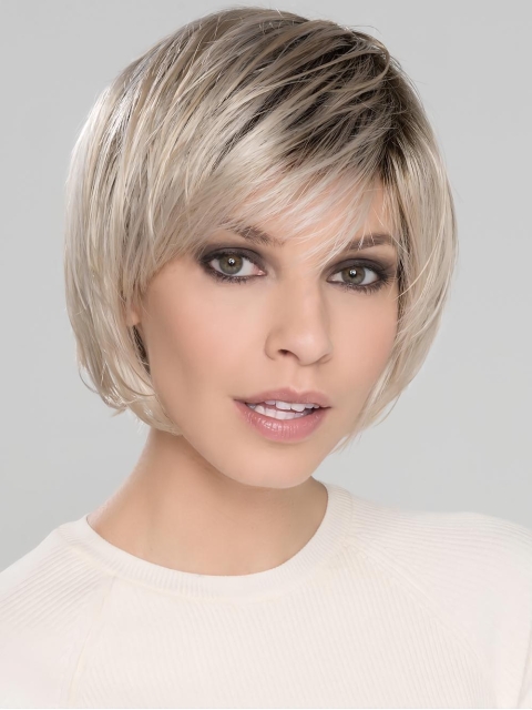 Straight Platinum Blonde Wigs With Bangs Synthetic