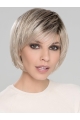 Straight Platinum Blonde Wigs With Bangs Synthetic