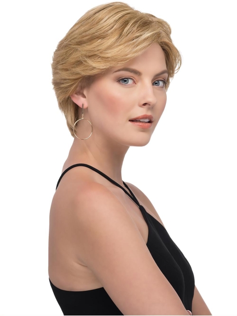 Straight Blonde Layered Human Hair Wigs