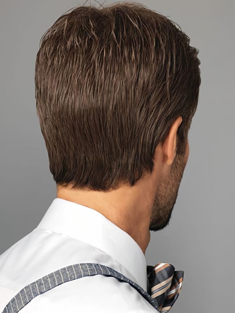 New Arrival 4" Straight Brown Classic Men Wigs