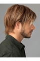 8" Straight Brown With Bangs Men Wigs