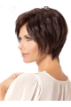 6" Straight Brown Boycuts Short Wigs