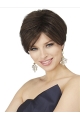 Discount Monofilament Straight Brown Short Wigs