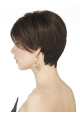 Discount Monofilament Straight Brown Short Wigs