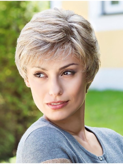 Stylish Short Straight 6" Grey Wigs