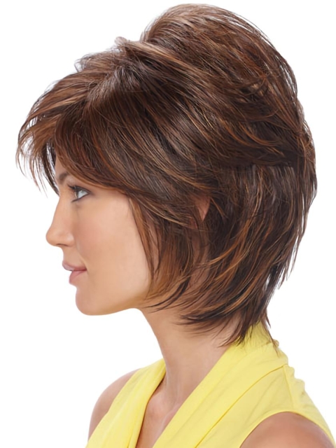 Cool Auburn Straight Short Synthetic Wigs