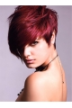 Short Red Straight Lace Front Human Wigs