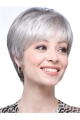 Silver Lady Short Clean Human Wigs