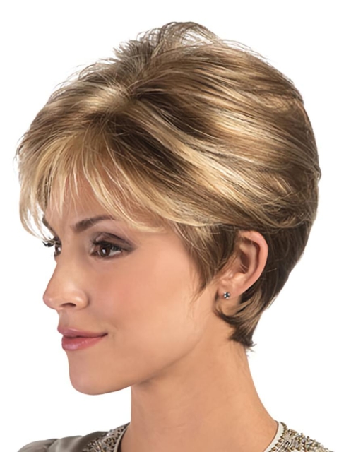 Synthetic Blonde Lace Front Pleasing Short Wigs