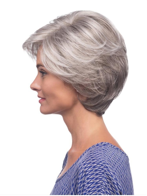 Synthetic 8" Lace Front Grey Wigs For Women