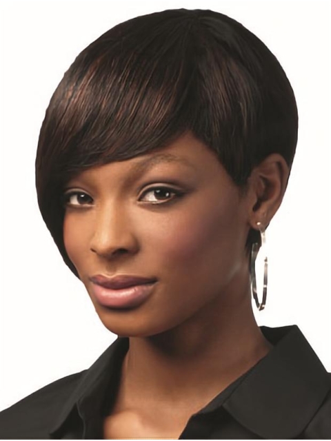 Straight 8" African American Capless Wigs