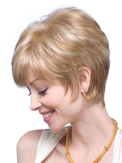 Wholesome Blonde Straight Short Human Hair Wigs